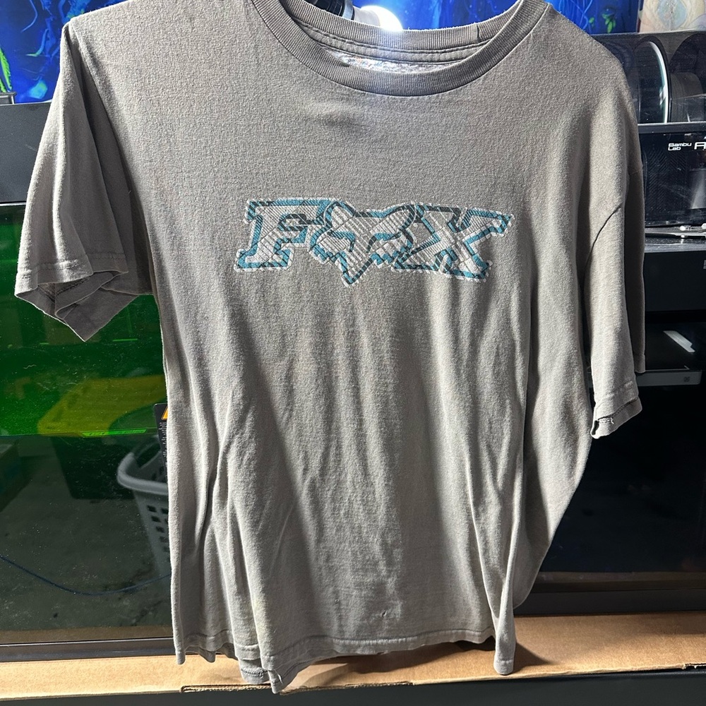 Fox Men's Charcoal T-Shirt with Teal Logo